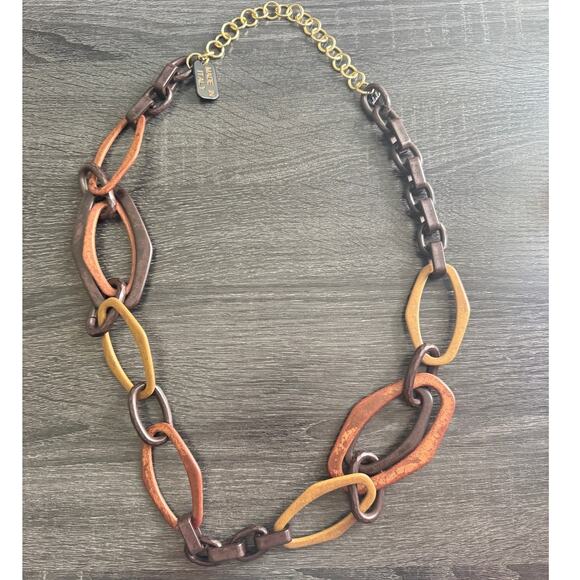 Alisha D Made In Italy Statement Necklace Geometric Art Deco Boho Chunky - Picture 4 of 6